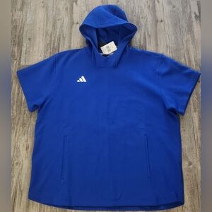 Adidas Unisex Adult Dugout Short Sleeve Baseball Hoodie Size XL Blue Loose Fit